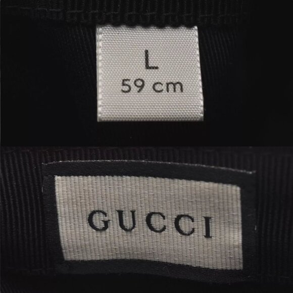 087273AR (S3) Gucci Cap Web Sherry Line Interlocking Black Canvas - Picture 13 of 14